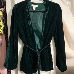 H&M emerald green velour blazer
